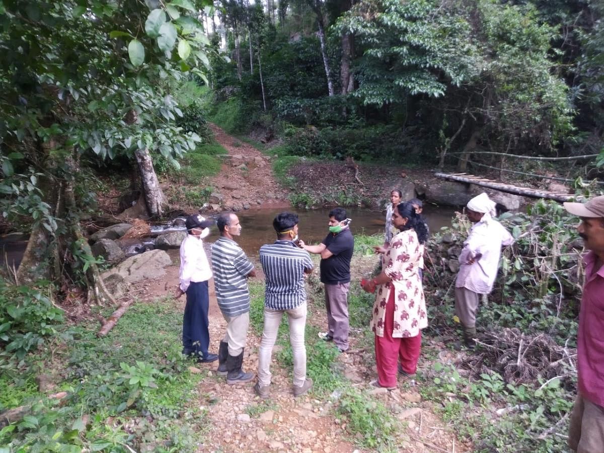 Gram Panchayat members visit Kopatti village and listen to the woes of the villagers.