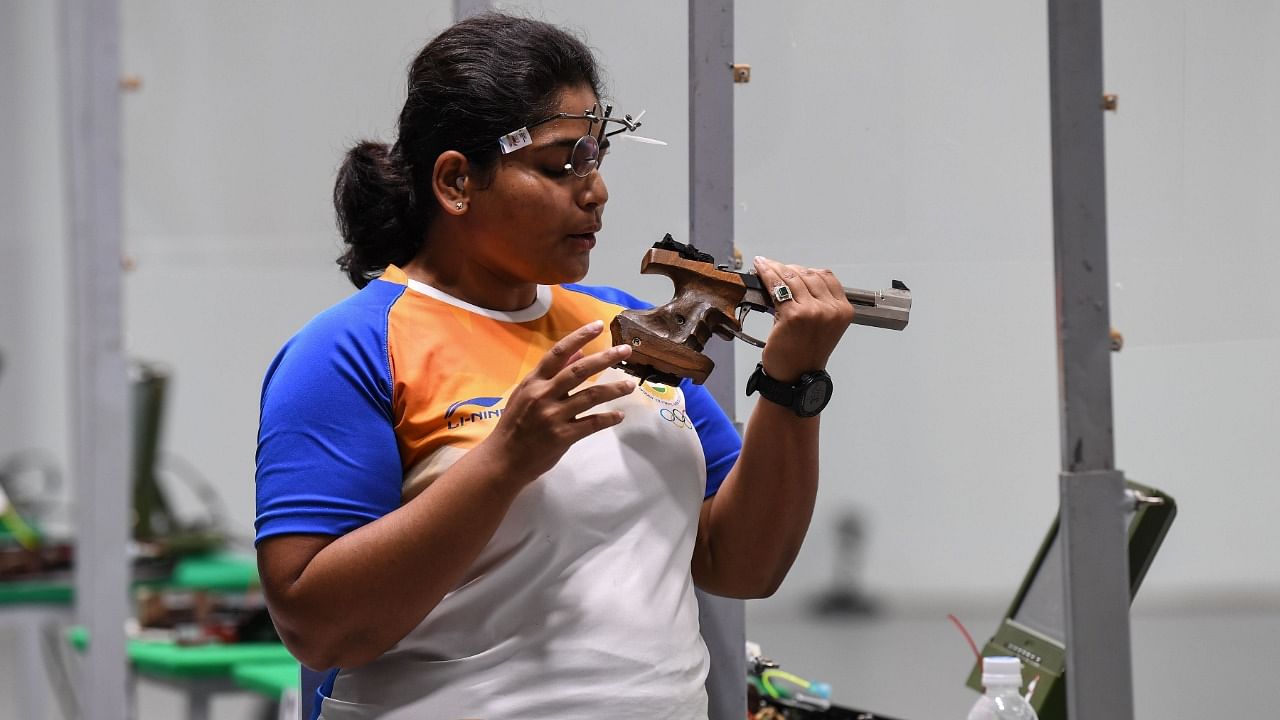 Olympic-bound Rahi Sarnobat. Credit: AFP File Photo