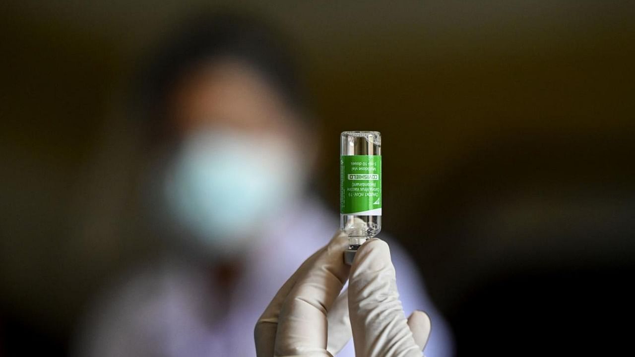 A vial of Covishield. Credit: AFP Photo