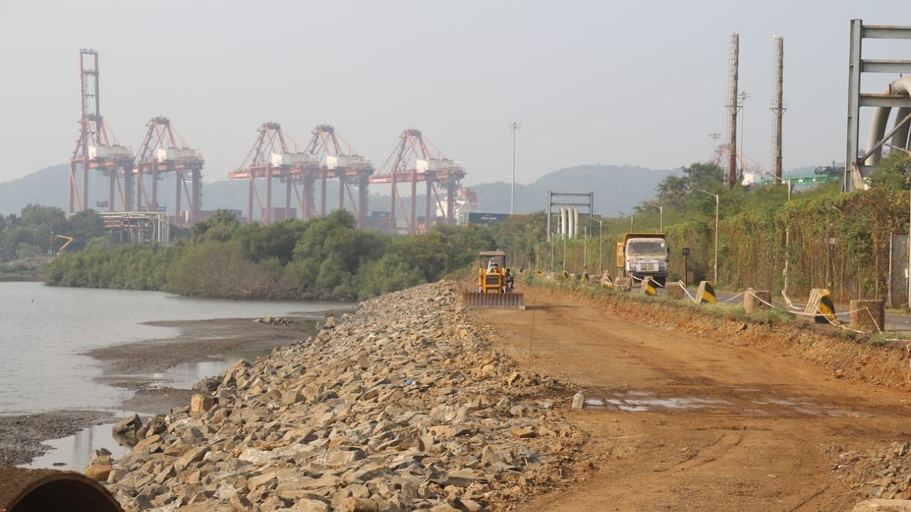 Expansion works for the Jawarlal Nehru Pot Trust Container Terminal-IV. Credit: Special Arrangement