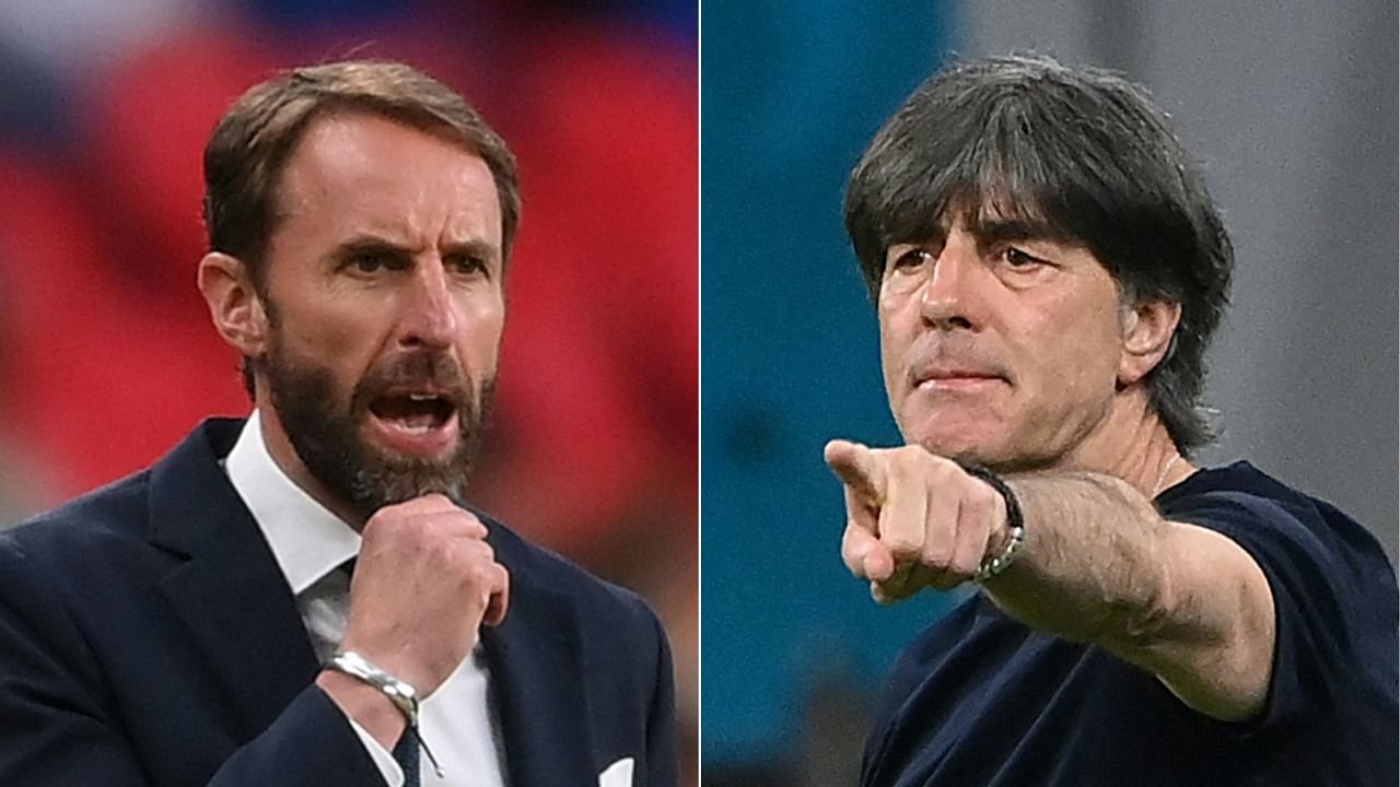 Gareth Southgate (L) and Joachim Loew. Credit: AFP Photo