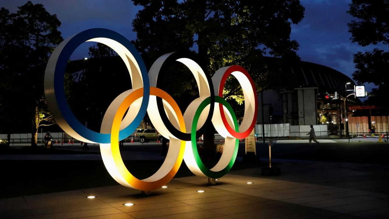 The Olympic Rings monument is seen in Tokyo. Credit: Reuters Photo