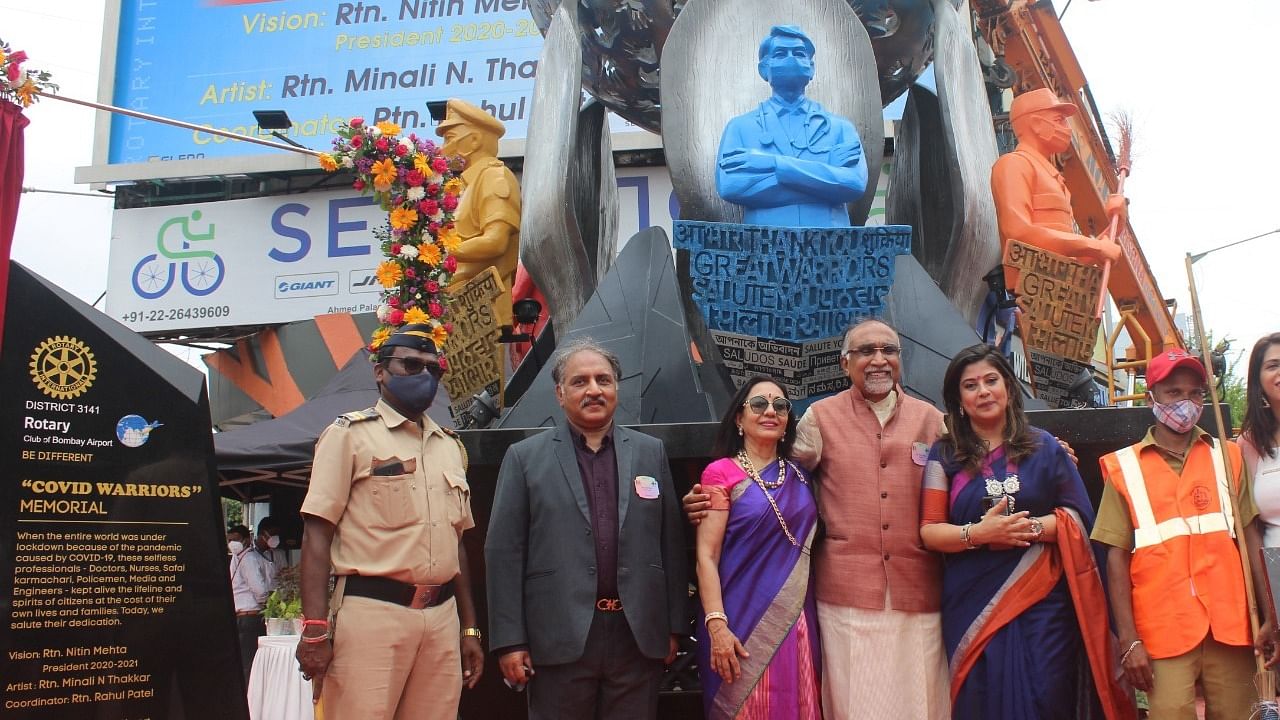 The memorial to Covid warriors in Bandra. Photo credit: Special arrangement