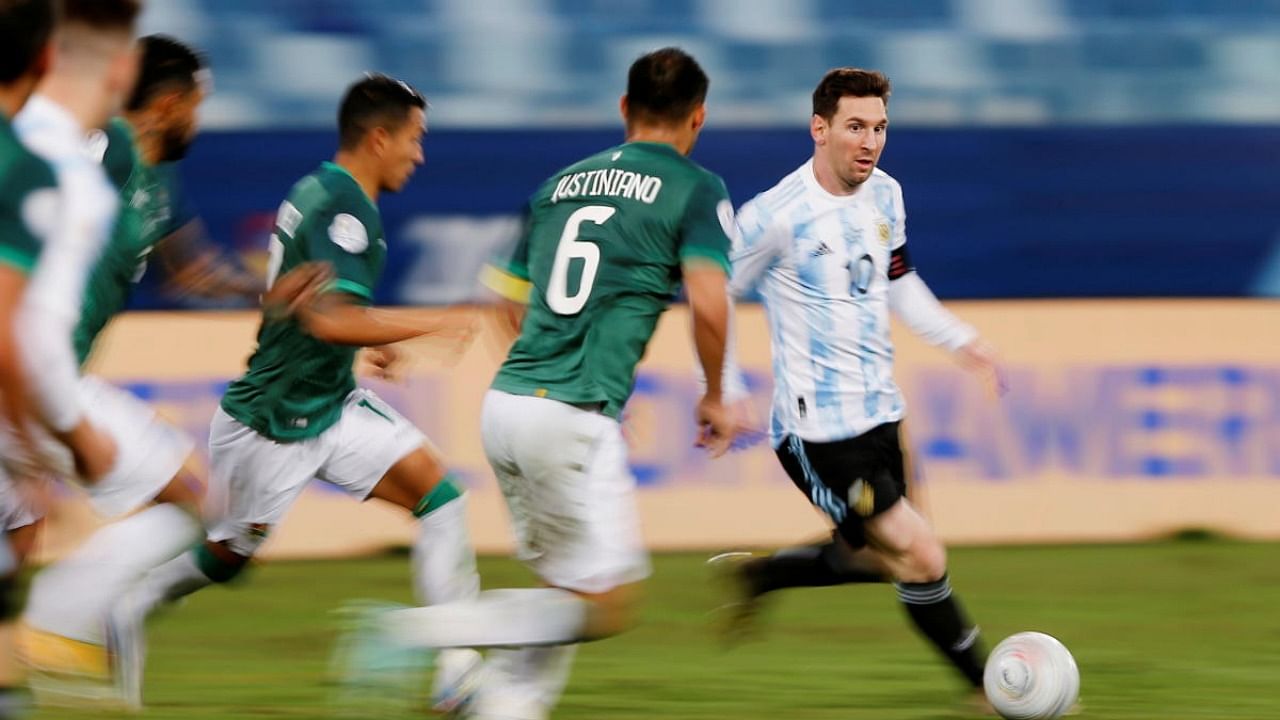 Argentina's Lionel Messi in action. Credit: Reuters Photo