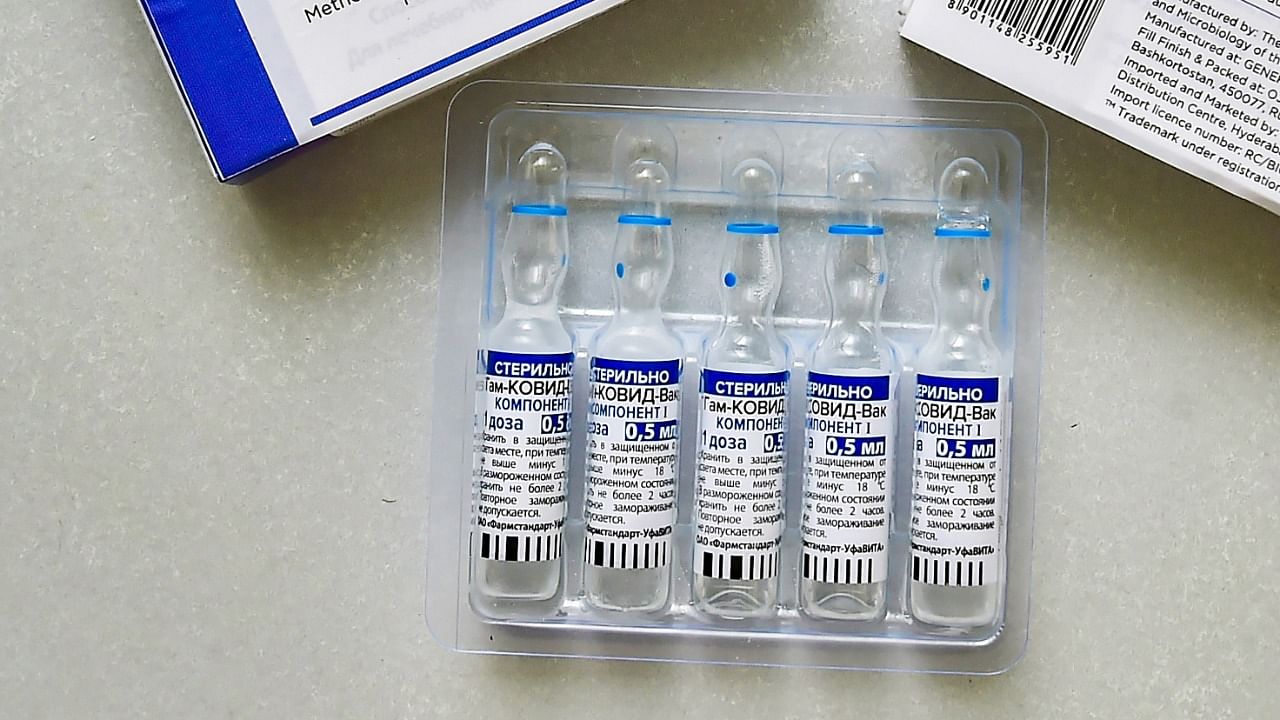 Vials of the Sputnik V vaccine. Credit: PTI Photo