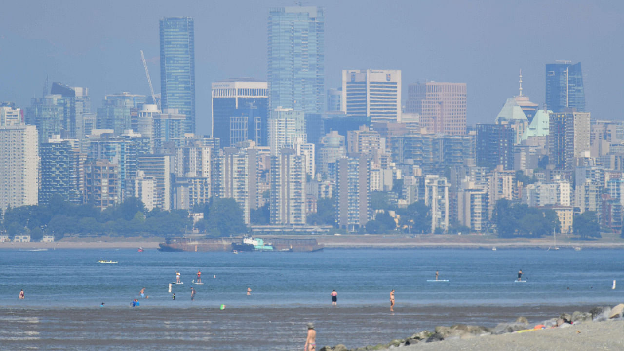 The city of Vancouver, British Columbia, is seen through a haze on a scorching hot day. Credit: AFP Photo