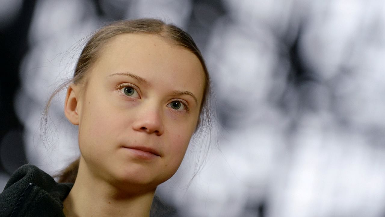 Thunberg's address was cut short for technical reasons. Credit: Reuters Photo
