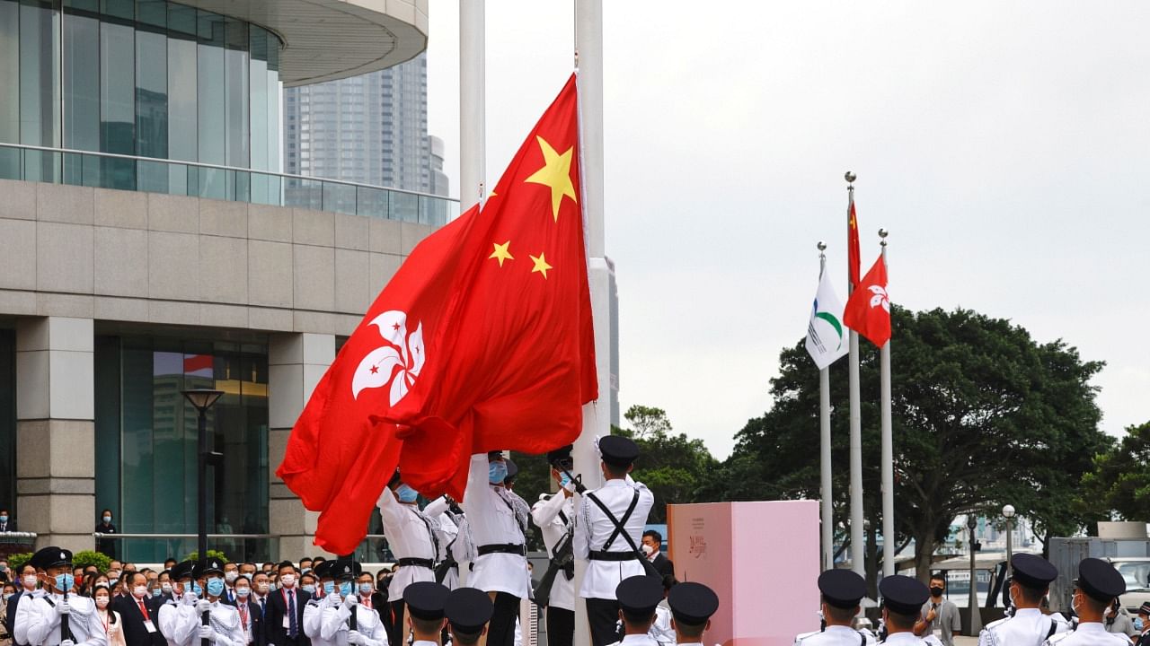 Flag-raising ceremony marking the 24th anniversary of the former British colony's return to Chinese rule in 1997. Credit: Reuters Photo