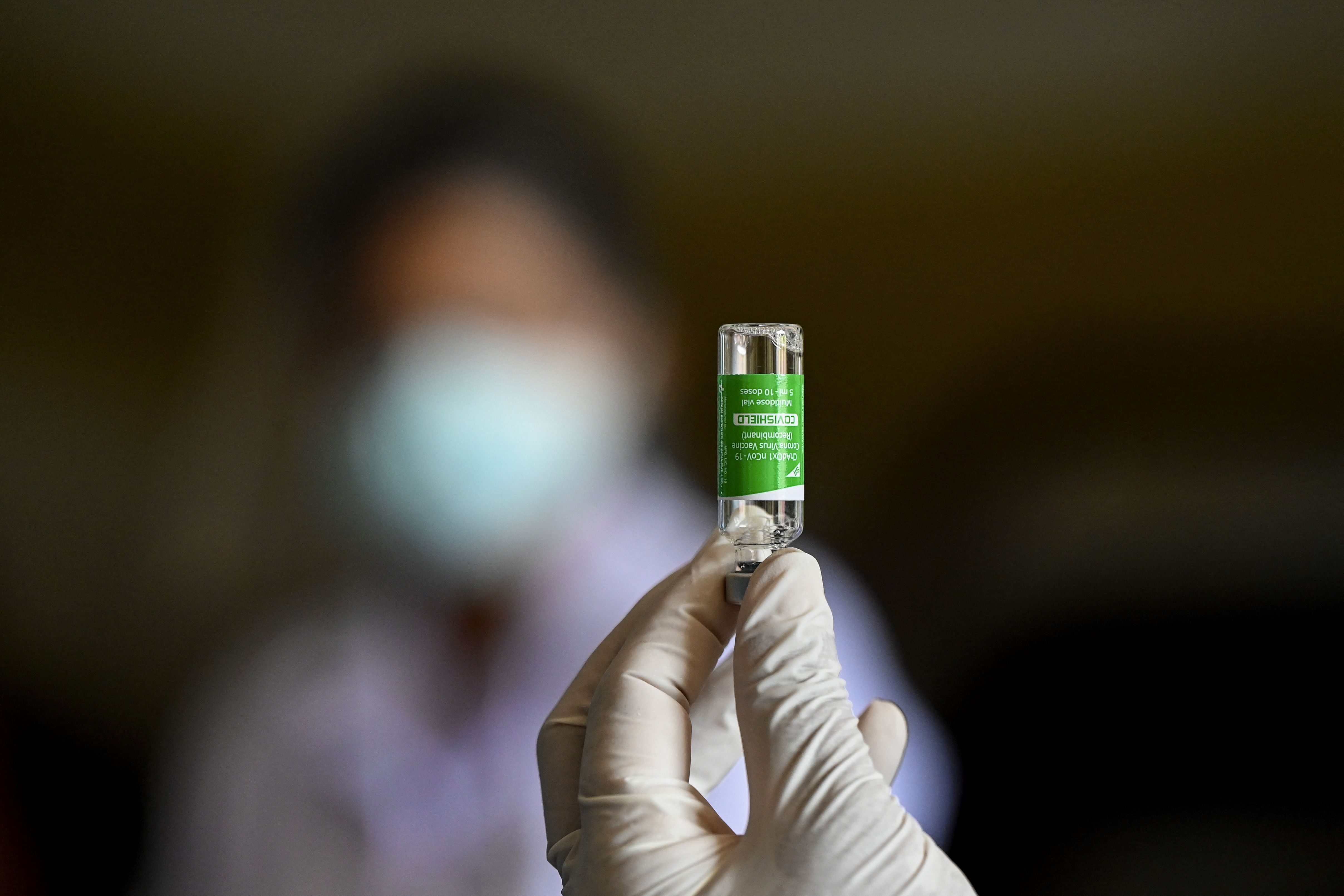 A vial of Covishield Covid-19 vaccine. Credit: AFP Photo