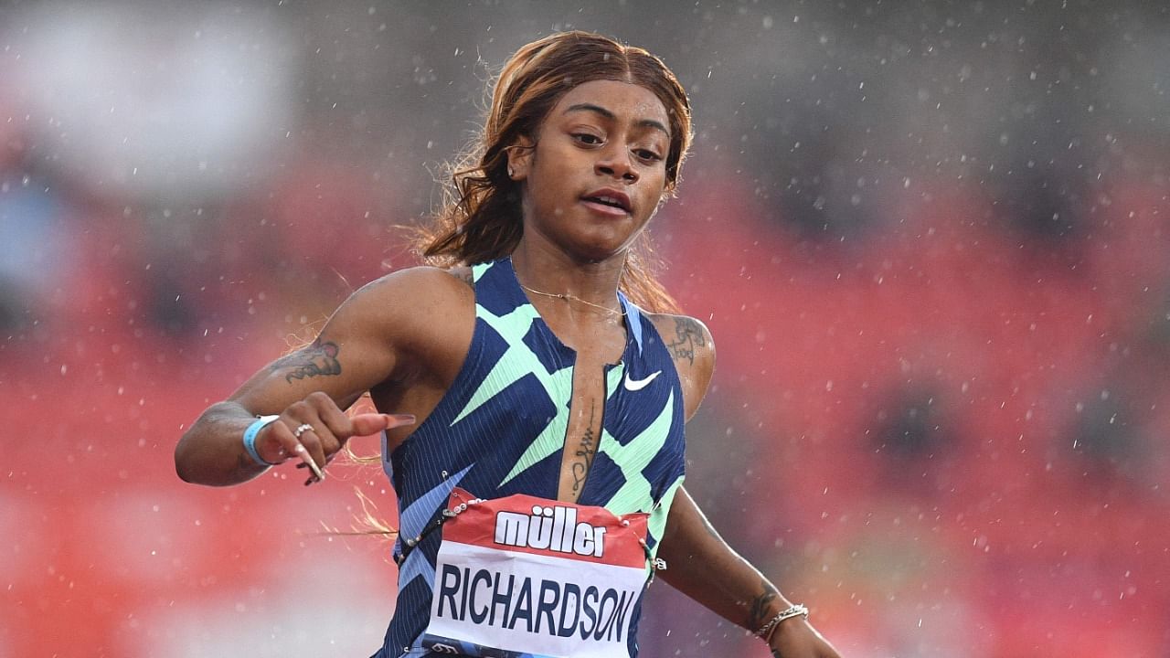 Richardson had become the sixth-fastest woman ever at the distance with a time of 10.72 seconds at a Florida meet in April. Credit: AFP Photo