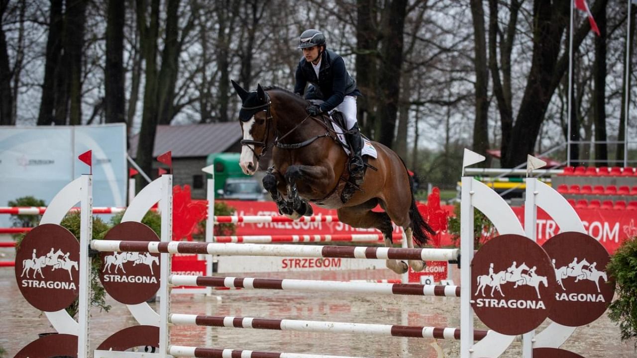 Fouaad Mirza, astride Dajara 4, believes the young mare can help him create history at the Tokyo Olympics. Credit: DH photo