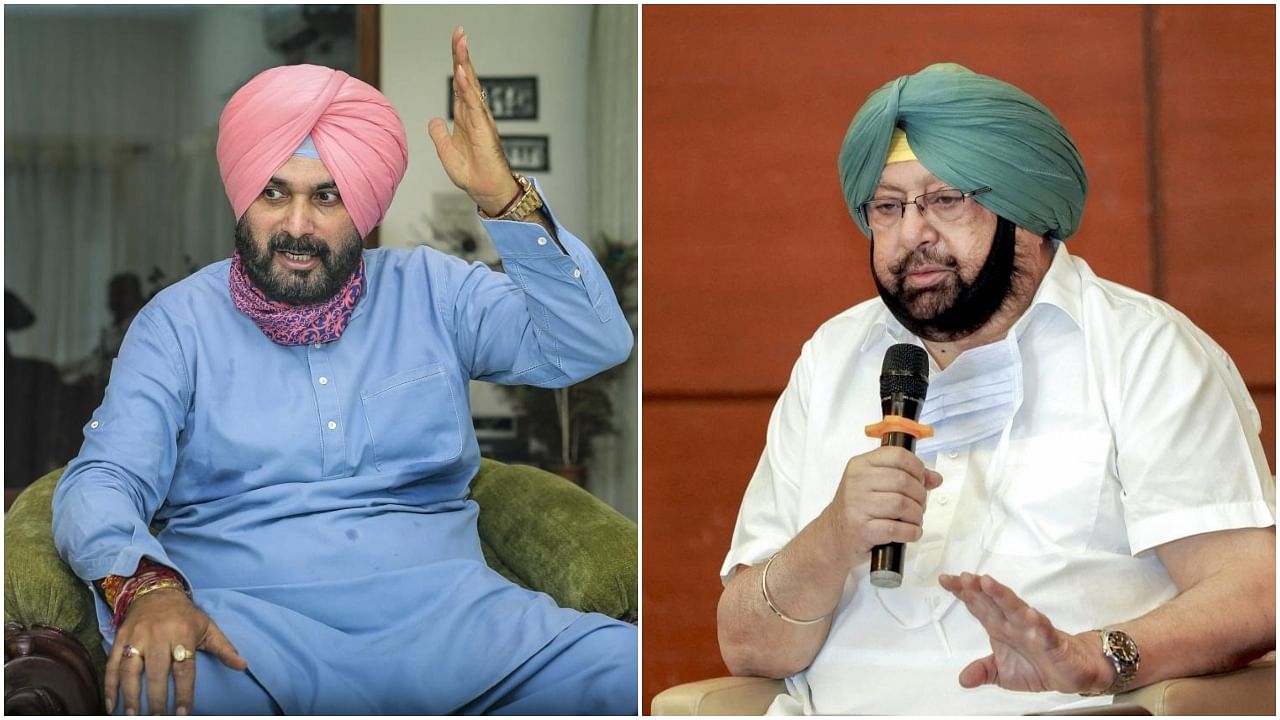 Navjot Singh Sidhu and Amarinder Singh. Credit: PTI Photo