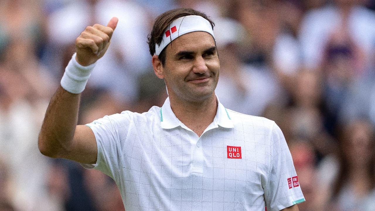 Switzerland's Roger Federer celebrates winning his third round match against Britain's Cameron Norrie. Credit: Reuters Photo