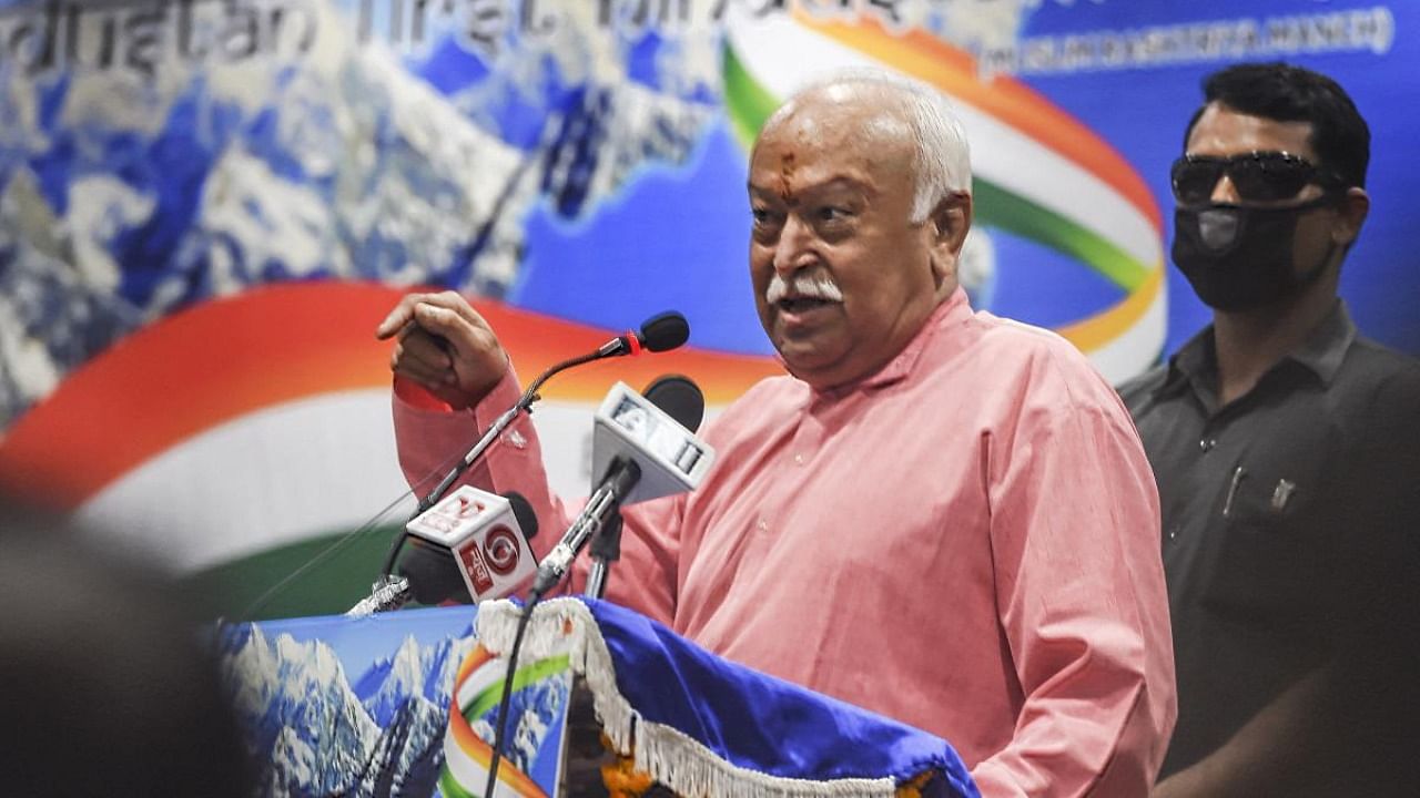 RSS Chief Mohan Bhagwat file photo. Credit: PTI Photo