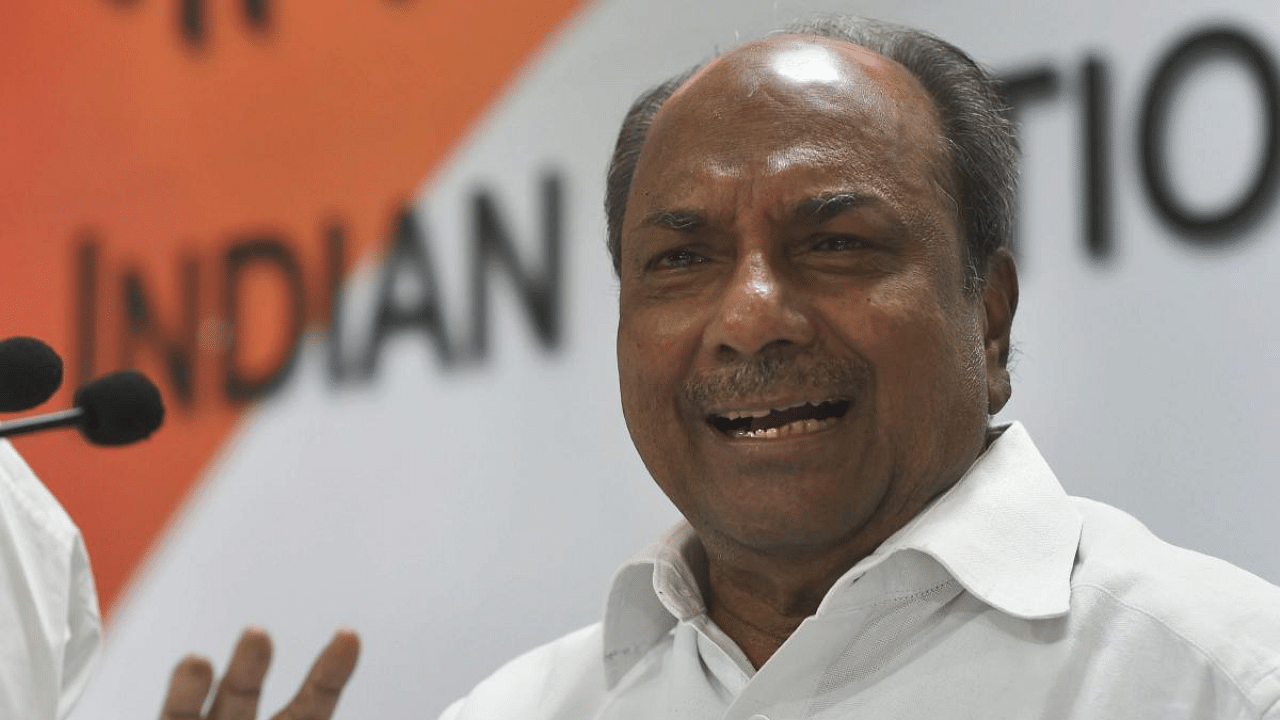 Former Defence Minister A K Antony. Credit: PTI File Photo