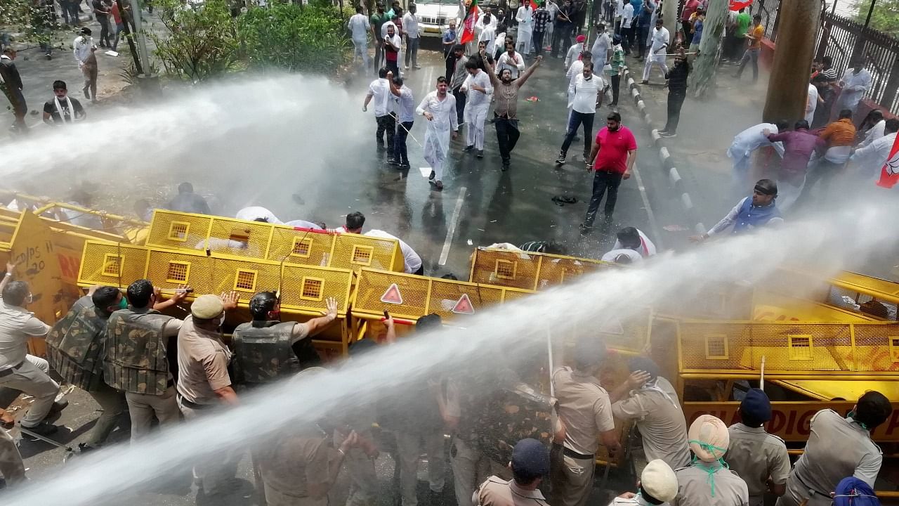 <div class="paragraphs"><p>Representative image of police using water cannon.</p></div>