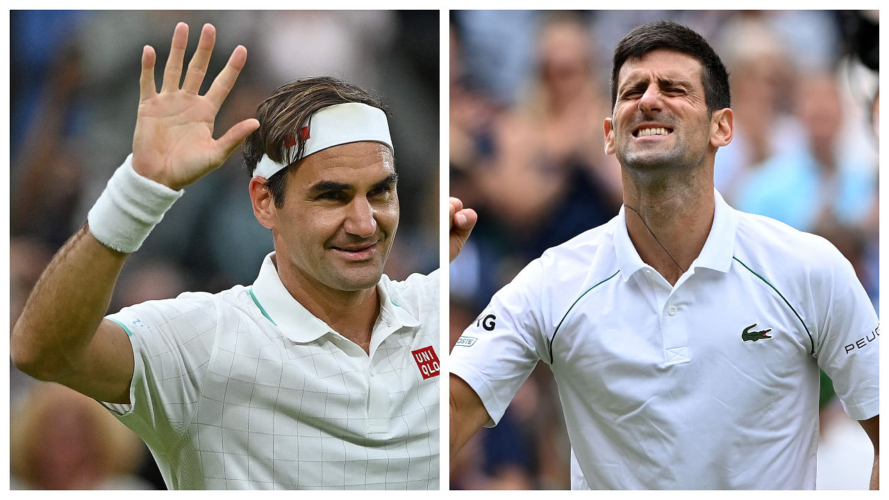 Roger Federer and Novak Djokovic. Credit: AFP Photos