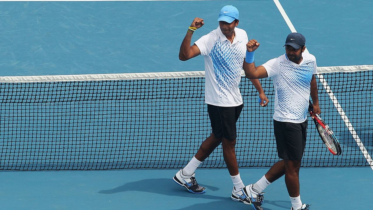 Indian tennis great Leander Paes and Mahesh Bhupathi. Credit: Getty Images