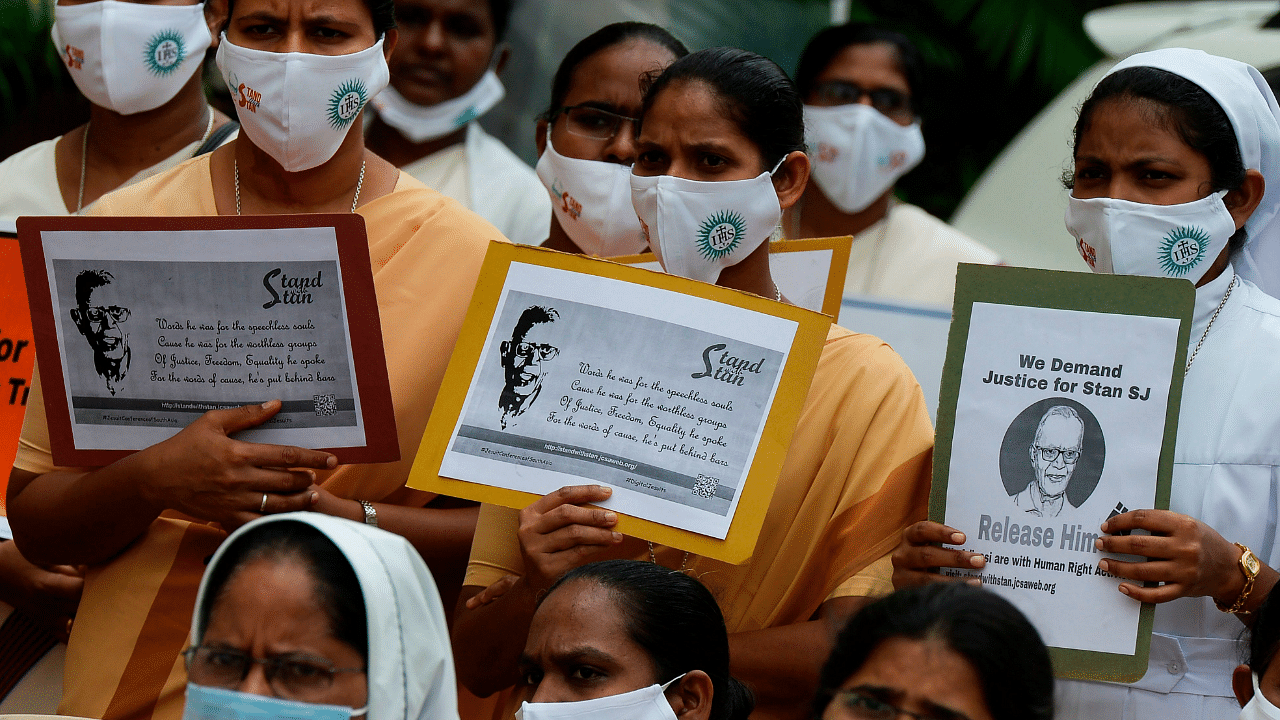 Swamy, 84, an accused in the Elgar Parishad-Maoist links case, died at a Mumbai hospital on Monday afternoon. Credit: AFP Photo