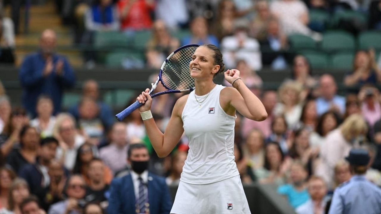 Karolina Pliskova will play in her first Wimbledon semi-finals on Thursday. Credit: AFP Photo
