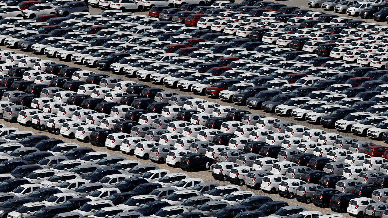 Cars seen at a Maruti Suzuki facility. Credit: Reuters Photo