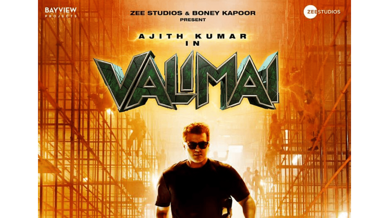 The official poster of 'Valimai'. Credit: Twitter/@SumitkadeI