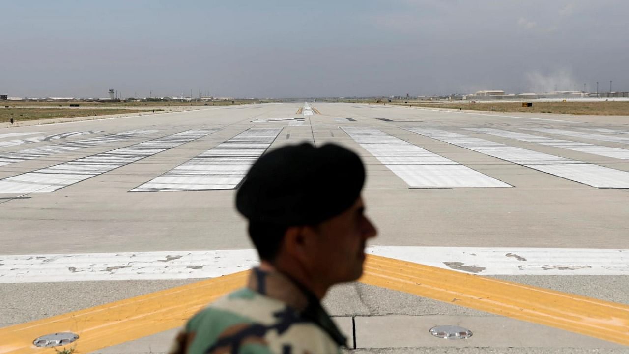 Runway is seen at Bagram U.S. air base, after American troops vacated it, in Parwan province. Credit: Reutes Photo
