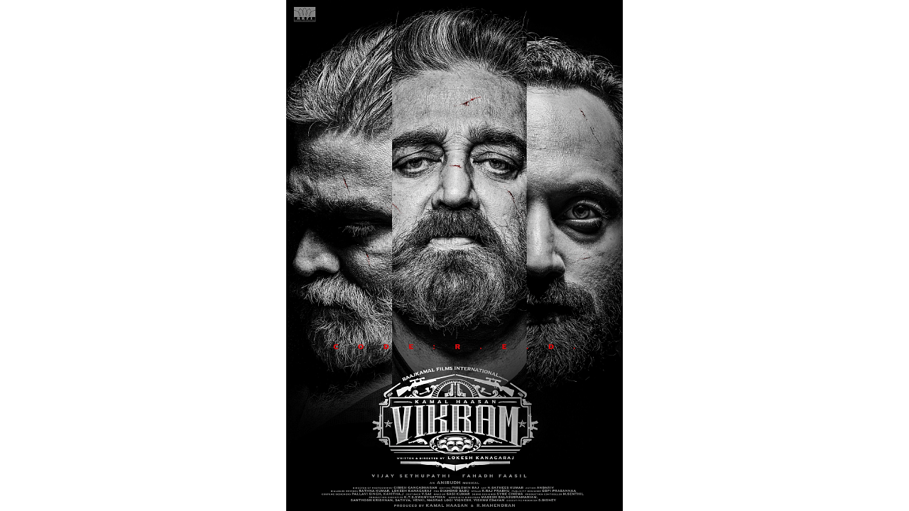 The official poster of 'Vikram'. Credit: Twitter/@ikamalhaasan
