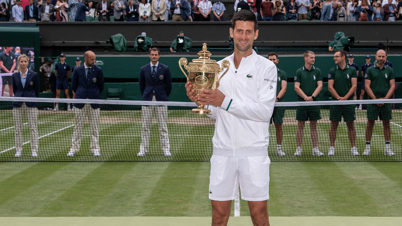 Novak Djokovic won his 20th Grand Slam singles title at Wimbledon. Credit: AFP Photo