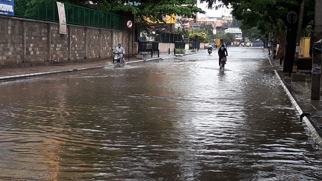The IMD said heavy to very heavy rains are expected at isolated places over Konkan and Goa, Madhya Pradesh, Jammu and Kashmir, Assam and Meghalaya on Tuesday. Credit: DH File Photo