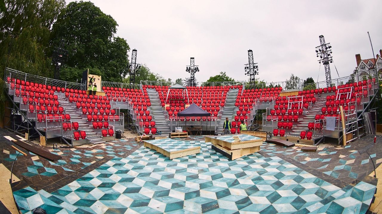 Britain's Royal Shakespeare Company prepares to launch a new garden theatre in Stratford-upon-Avon. Credit: Reuters Photo