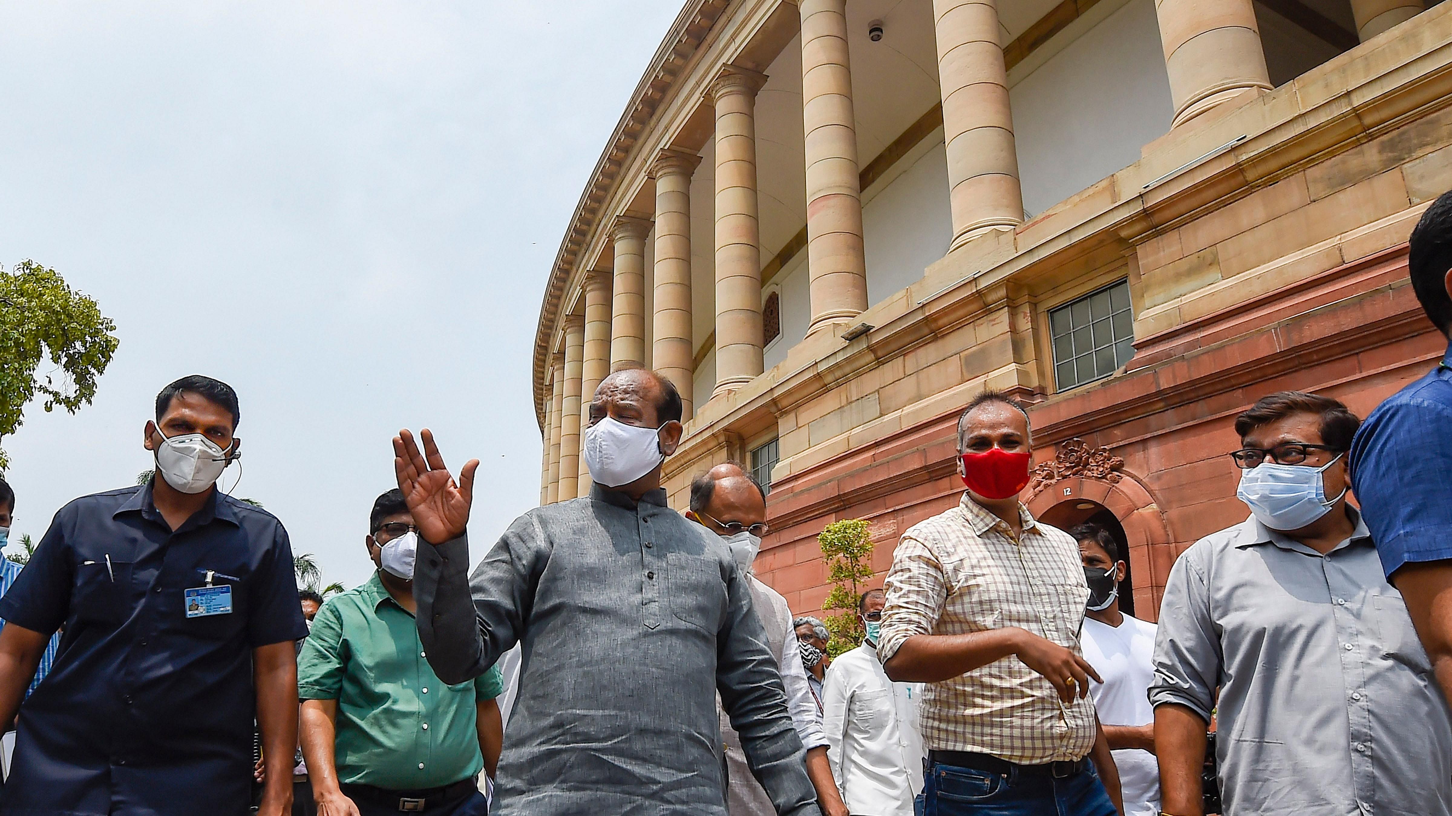 Lok Sabha Speaker Om Birla during an inspection ahead of the Monsoon Session of Parliament. Credit: PTI File Photo