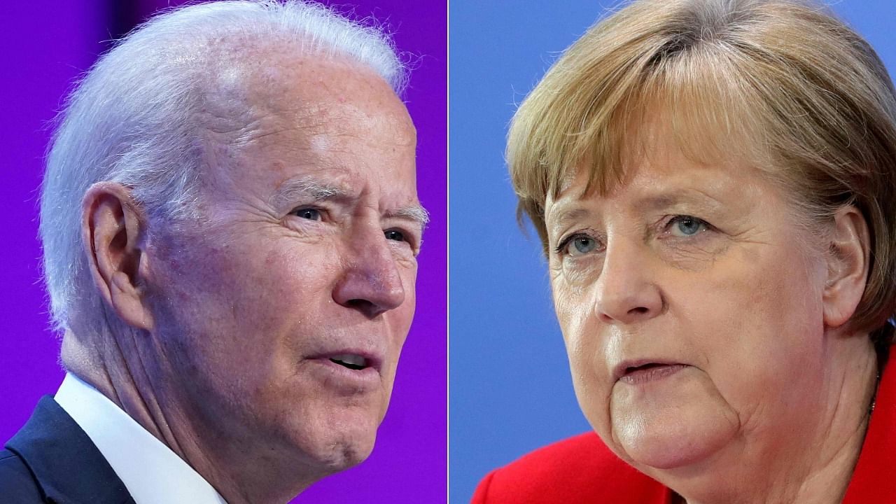 Biden (L), and Merkel see eye to eye on a string of broader issues. Credit: AFP Photo