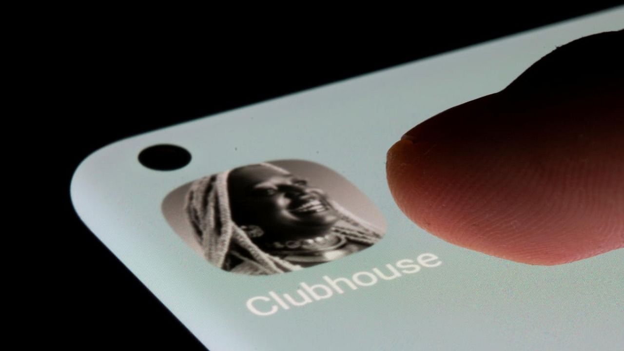 Clubhouse app is seen on a smartphone. Credit: Reuters Photo