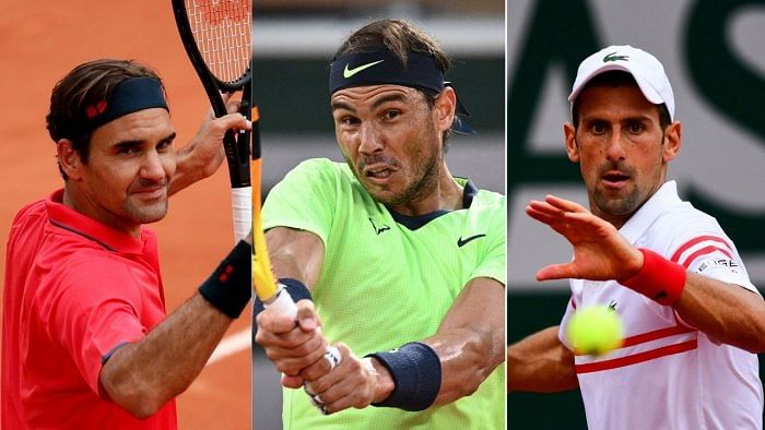 Roger Federer, Rafael Nadal and Novak Djokovic. Credit: AFP/Reuters Photos