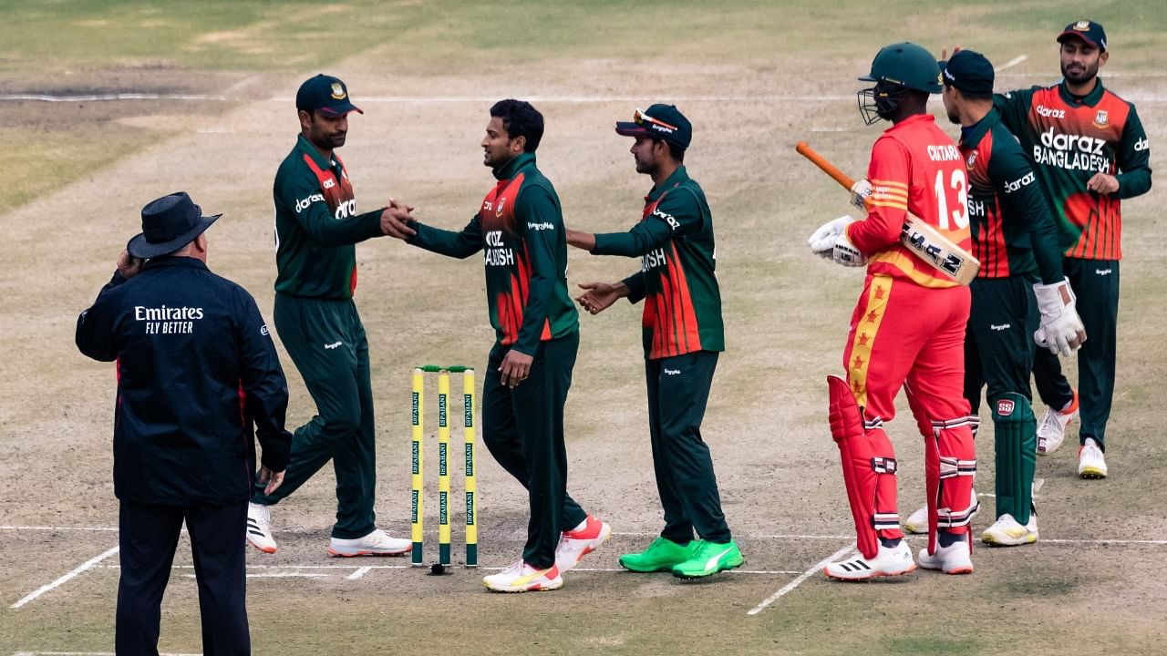 Zimbabwe posted a competitive 240 for nine in their 50 overs, but the tourists chased the total down with five balls remaining. Credit: AFP Photo