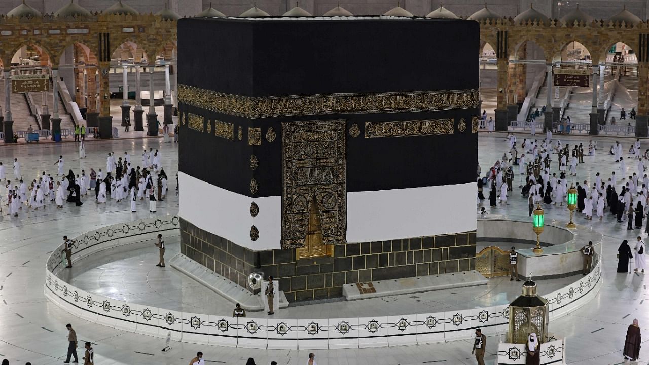 Muslim pilgrims circumambulate around the Kaaba. Credit: AFP Photo