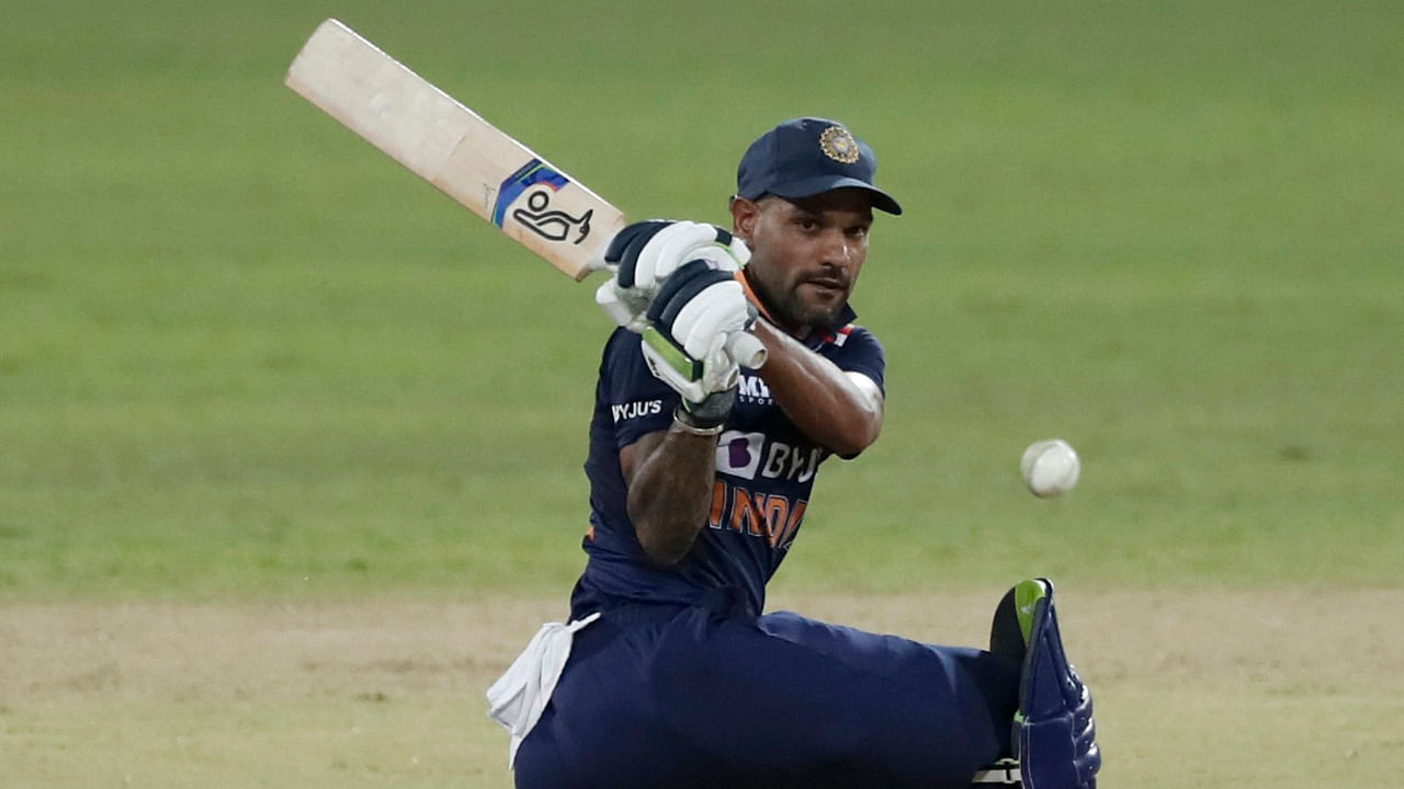 India's Shikhar Dhawan plays a shot during the first one day international cricket match between Sri Lanka and India in Colombo. Credit: AP Photo