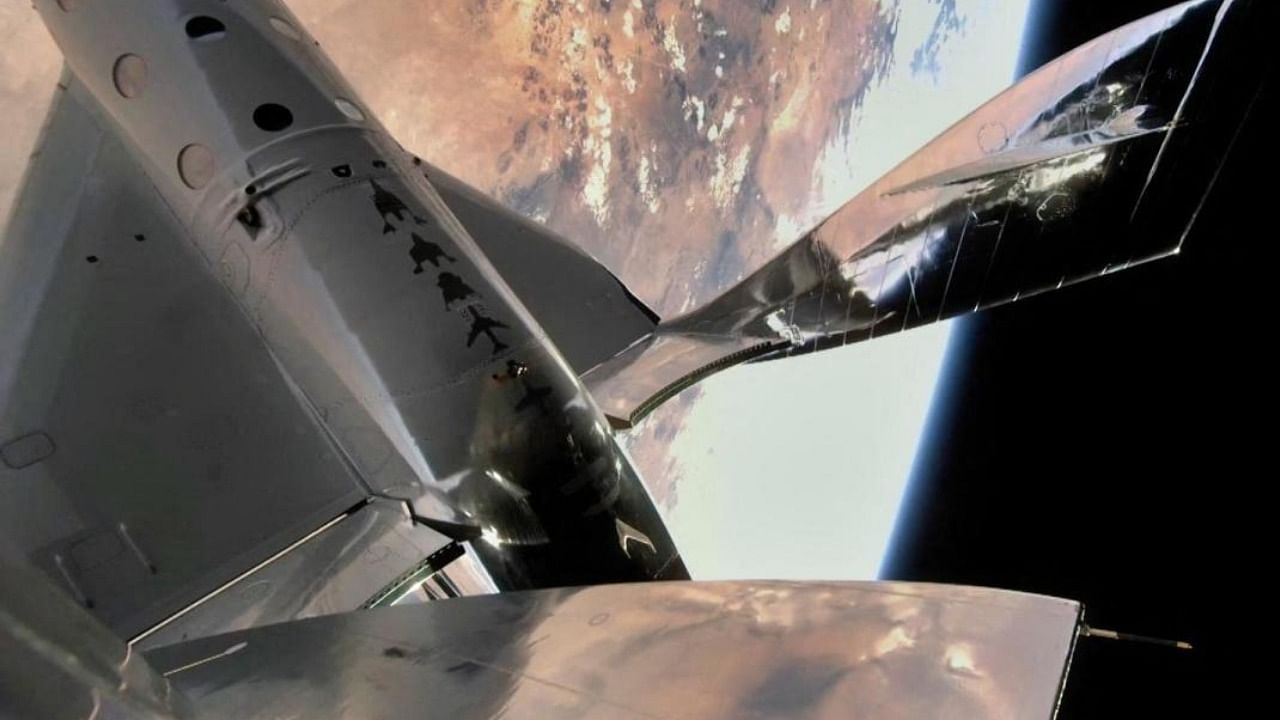  VSS Unity in space over New Mexico. Credit: AFP Photo