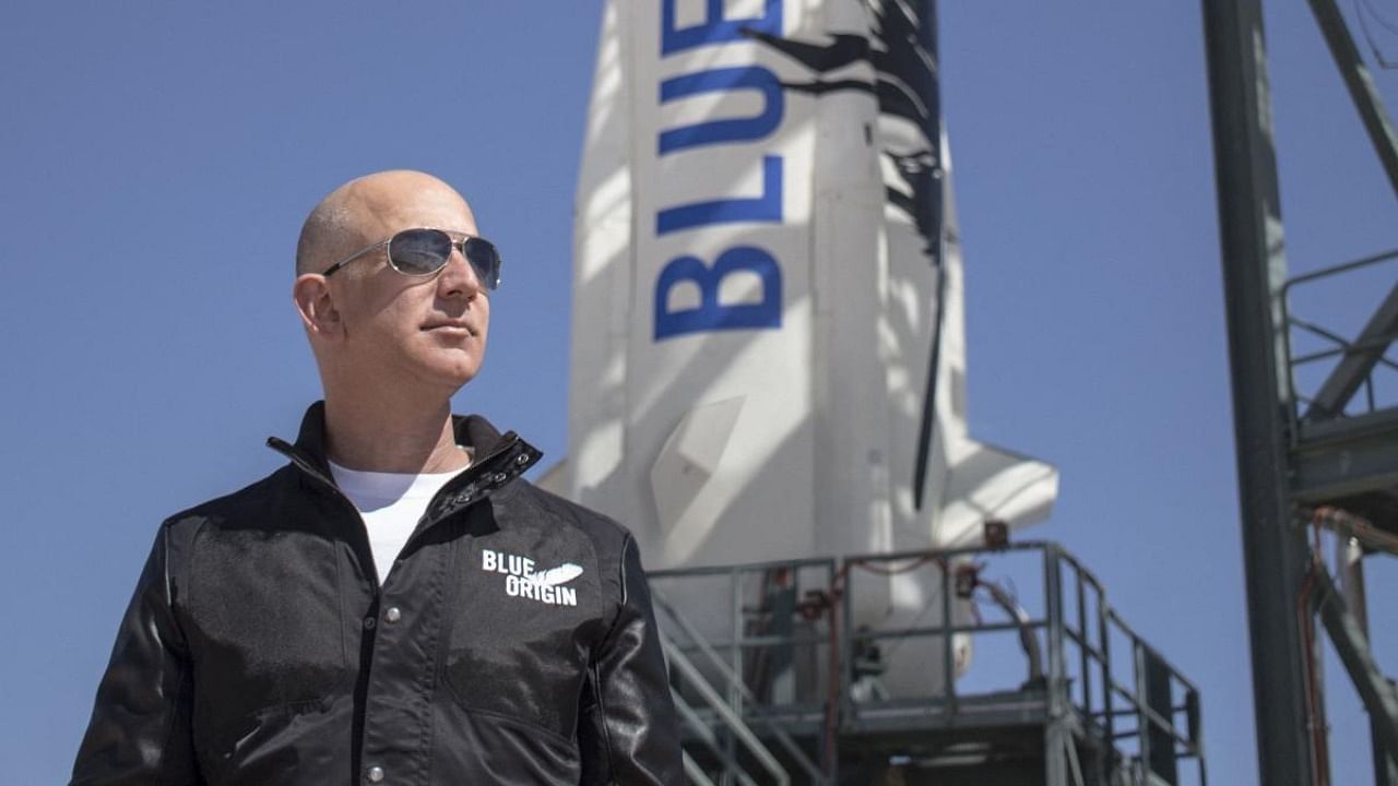  Jeff Bezos, founder of Blue Origin, at New Shepard's West Texas launch facility before the rocket's maiden voyage. Credit: AFP Photo