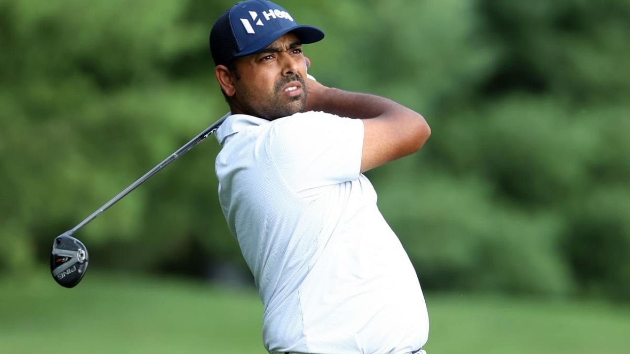 Anirban Lahiri of India plays his shot on the 11th hole during the third round of the Barbasol Championship at Keene Trace Golf Club. Credit: PTI Photo 