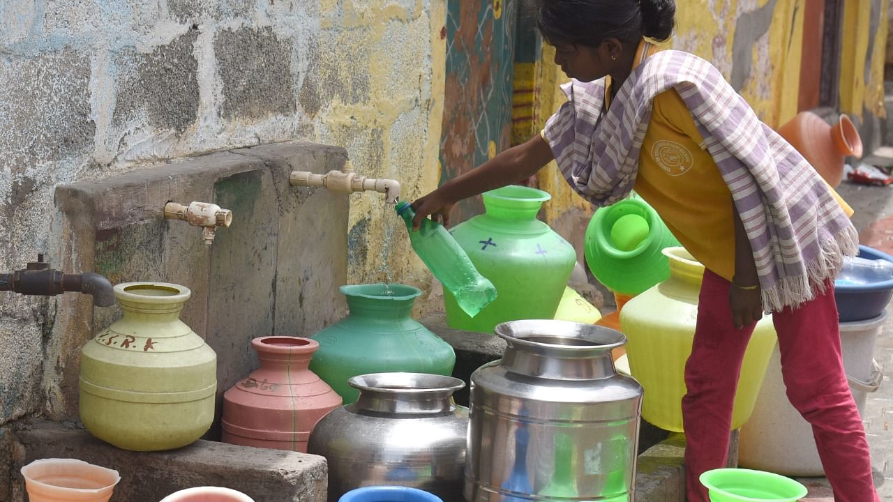 Under Jal Jeevan Mission, Karnataka aims to provide tap water connections to 91.12 lakh rural households in the state. Credit: DH Photo/S K Dinesh