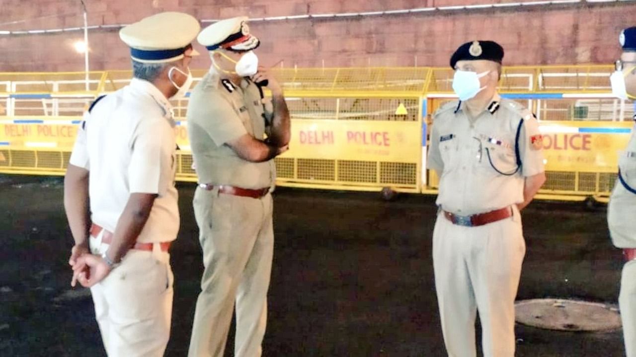 Srivastava conducted a city-wide patrolling on Sunday night. Credit: Twitter Photo/@DelhiPolice