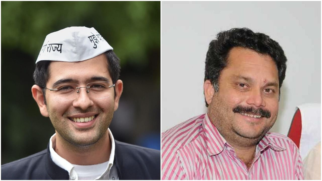 Aam Aadmi Party MLA from Delhi Raghav Chadha (L) and Goa's Power Minister Nilesh Cabral. Credit: PTI/DH Photo