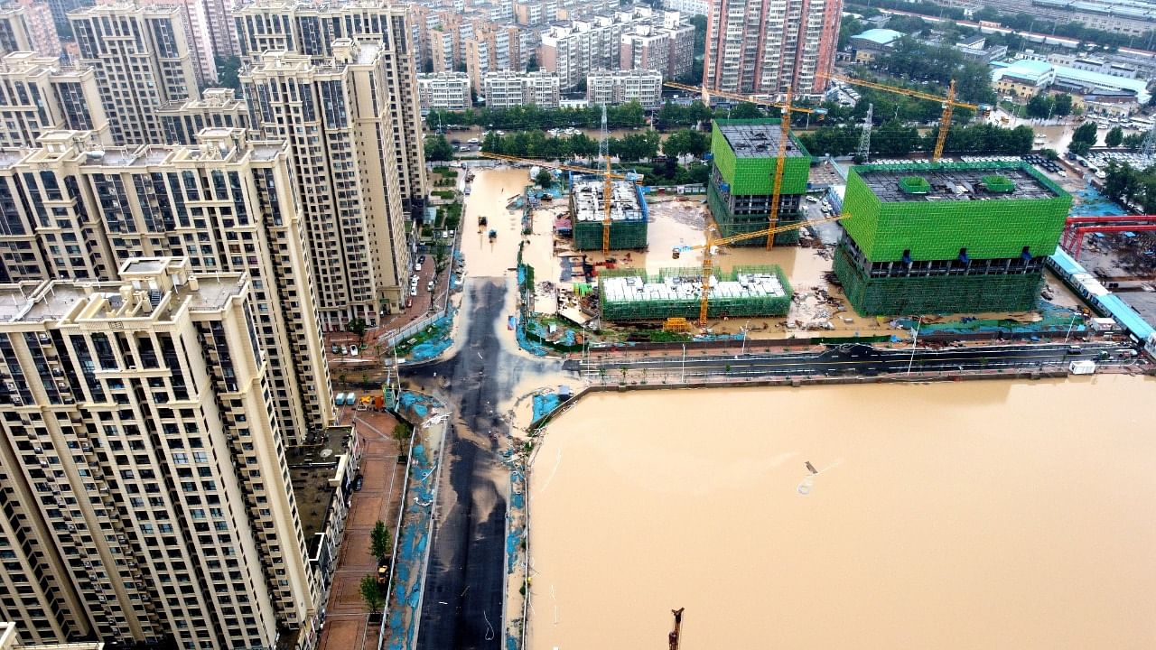 Flooded areas following heavy rainfall in Zhengzhou. Credit: Reuters Photo