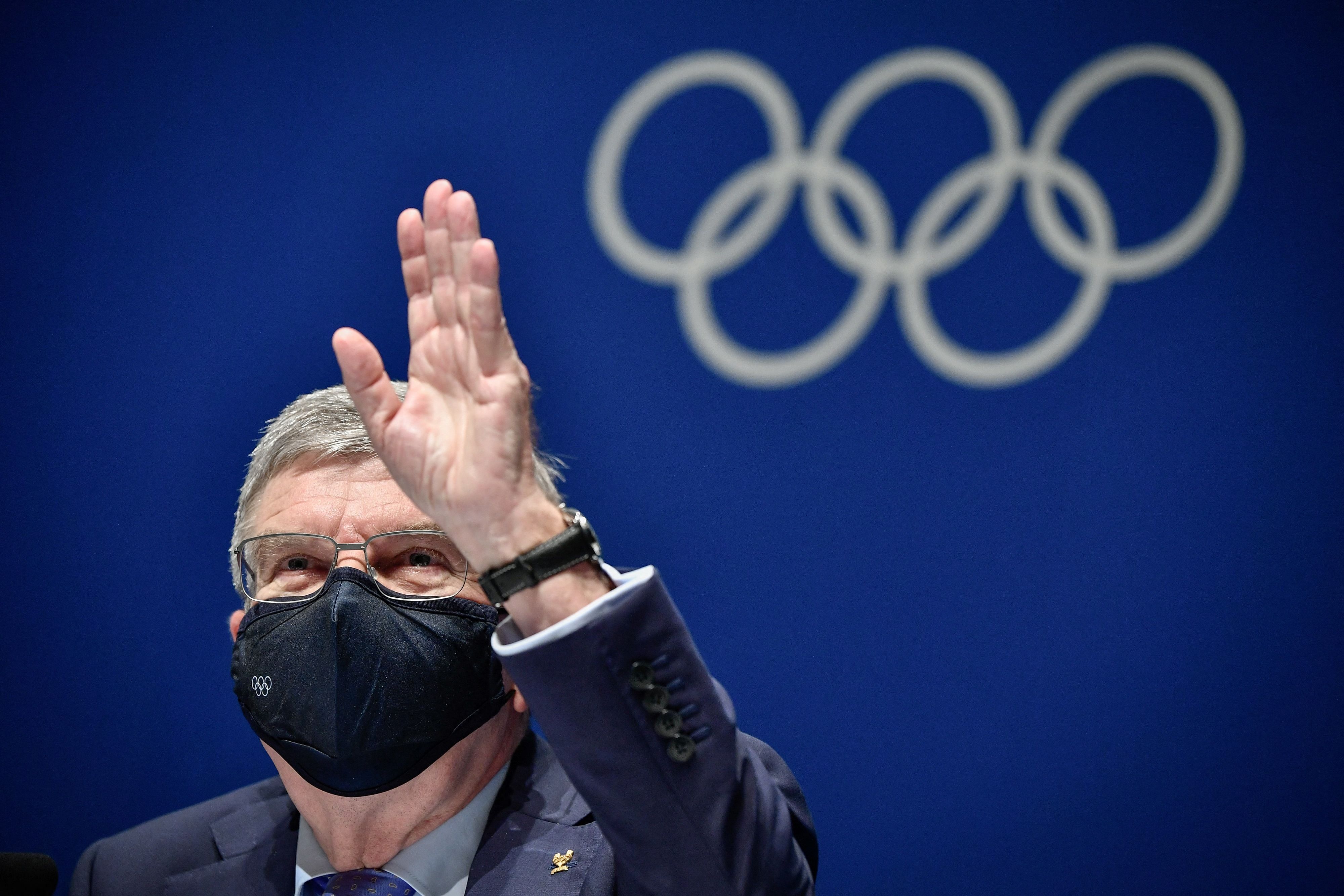 International Olympic Committee (IOC) president Thomas Bach gestures. Credit: AFP