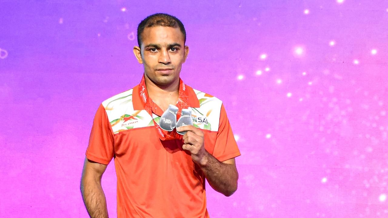 Top seed and world no.1 boxer Amit Panghal (52kg). Credit: PTI Photo
