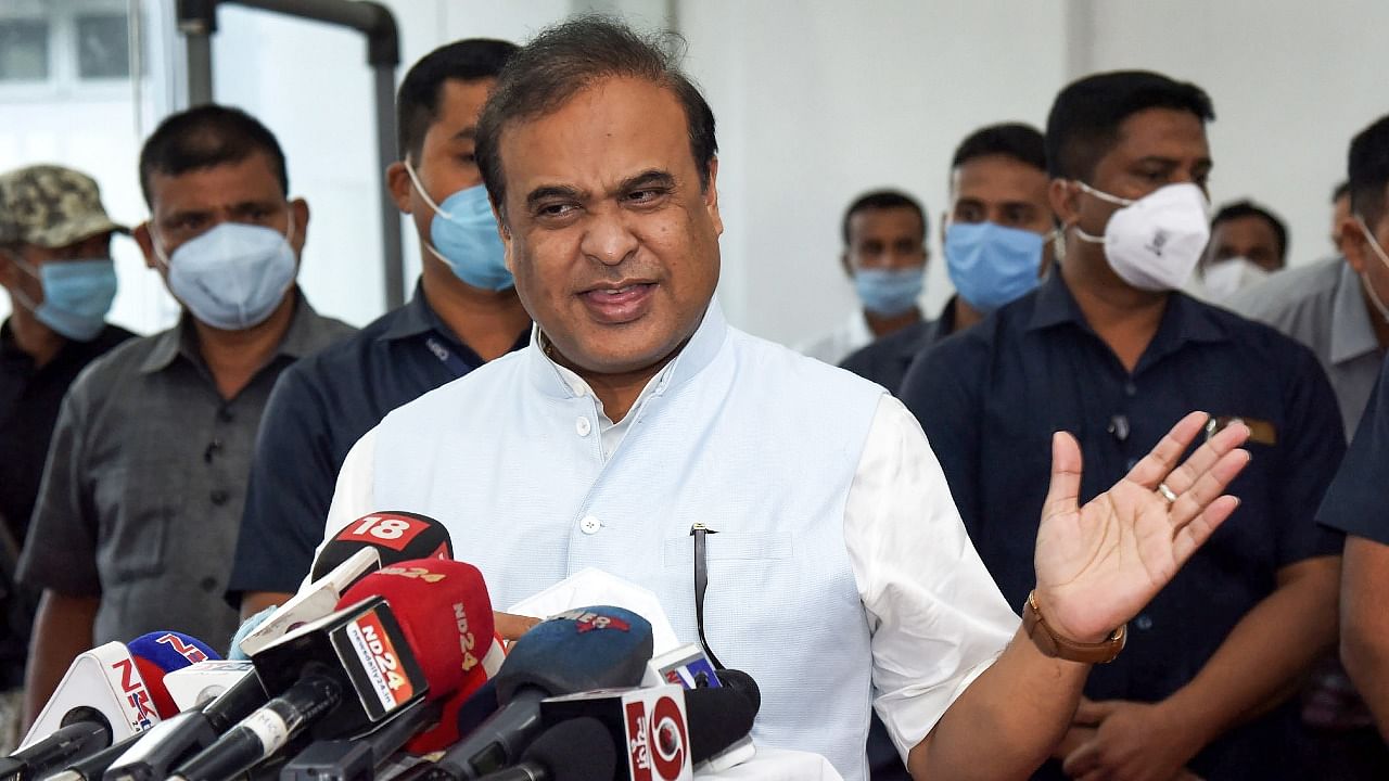 Assam CM Himanta Biswa Sarma speaks to media regarding the surrender of M Batha, commander in chief of Bodoland militant group of National Liberation Front of Bodoland (NLFB), in Guwahati. Credit: PTI photo