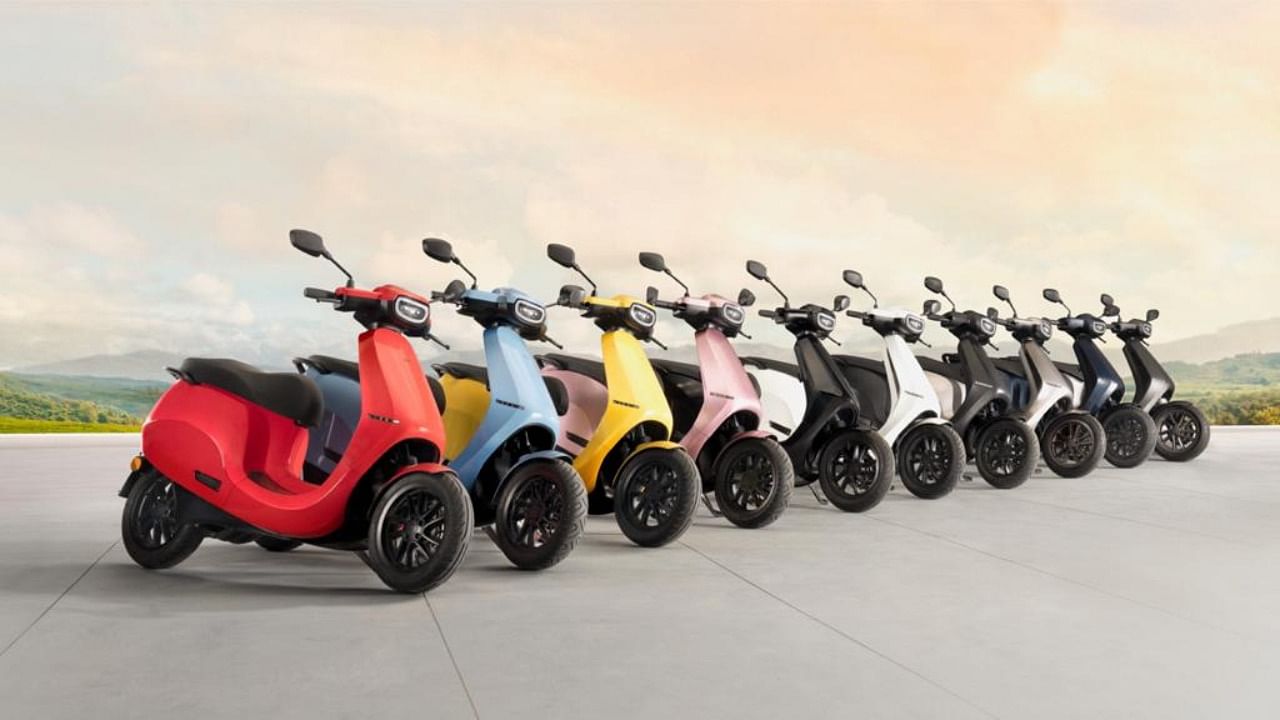 Ola electric scooter will be available in 10 unique and vibrant colours. Credit: Ola