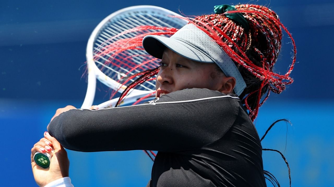 Naomi Osaka of Japan during training. Credit: Reuters Photo